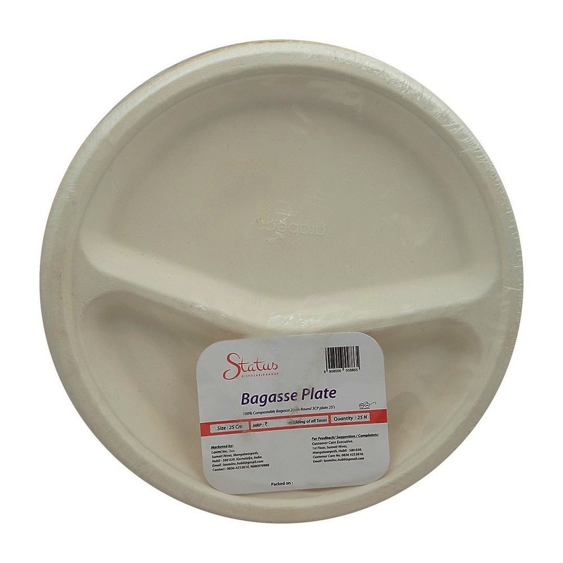 Grabeco Bagasse Round Plate 25 No