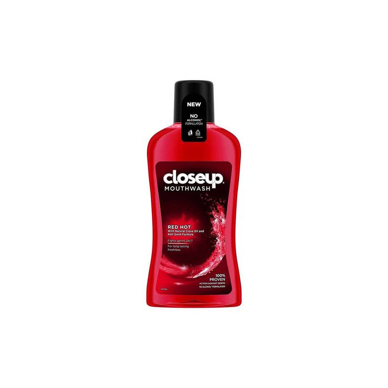 Closeup Red Hot Anti Germ Mouthwash
