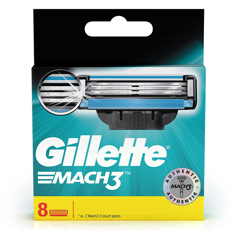 Gillette Mach 3 Bladed Shaving Cartridges/Razor - With Lubrication Strip